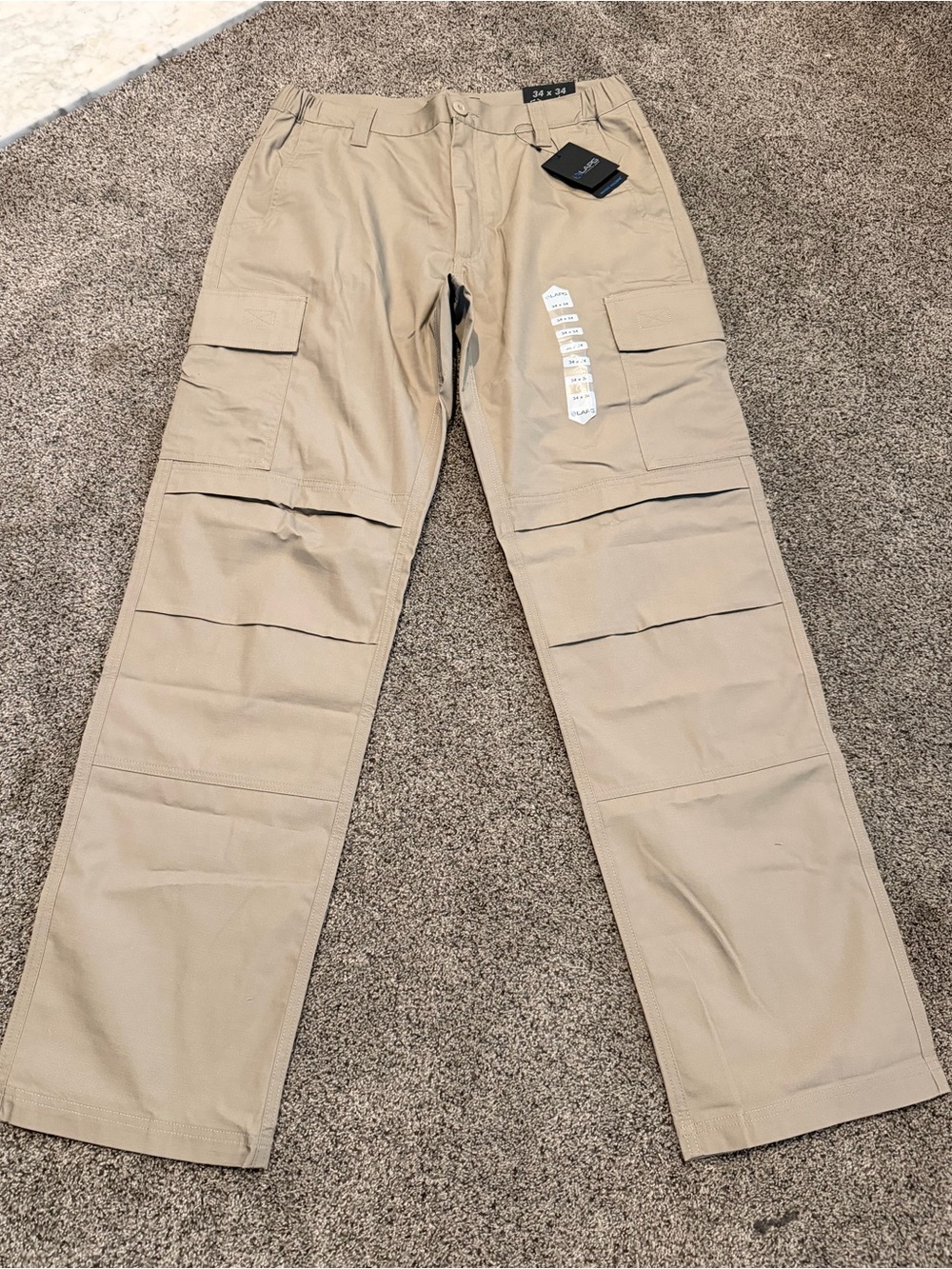 LAPG Men's Beige Cargo Pants with Multi-Pocket Utility - Comfortable Workwear